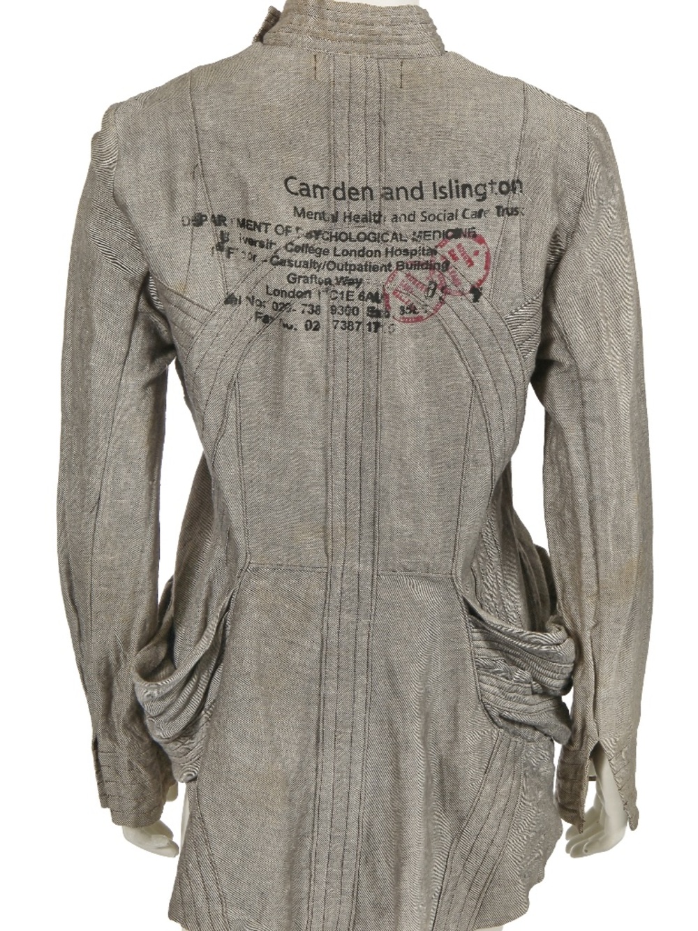 Robert Cary-Williams grey linen 'Mental Health' jacket
